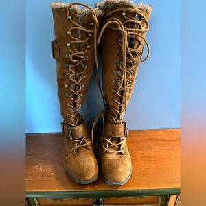 Brown Lace-Up Women's Boots